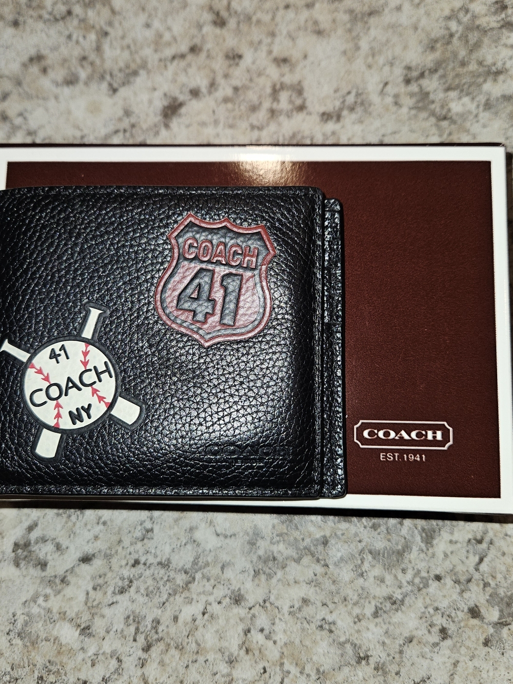 Rare Coach New York Baseball Theme Men's Bifold Wallet, Used once!!